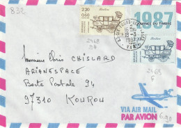 CAD 83  SIX FOURS LES PLAGES   / N° 2468 + N° 2469  X 2      POUR  973    KOUROU - Manual Postmarks