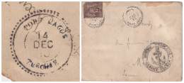 LETTRE. 14 DEC 93. MARINE FRANCAISE. SERVICE A LA MER. PORT LAGOS. TURQUIE.  POUR METZ LE 21 DEC (CACHET ALLEMAND ) - 1877-1920: Semi Modern Period