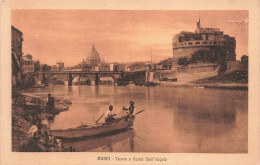 ITALIE - Roma - Tevere E Castel Sant'Angelo - Barque - Animé - Vue D'ensemble - Carte Postale Ancienne - Castel Sant'Angelo