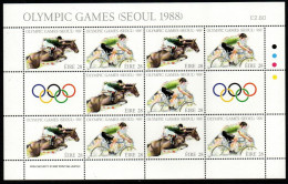 Irland Eire 1988 - Mi.Nr. 645 - 646 Kleinbogen - Postfrisch MNH - Sport Reiten Riding Radsport Seoul - Autres & Non Classés