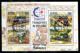 IRLAND Block 15 I, Bl.15 I Canc. - SINGAPORE '95, Transport, Eisenbahn, Railway, Chemin De Fer - IRELAND / IRLANDE - Hojas Y Bloques