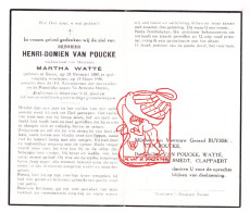 DP Henri Domien Van Poucke ° Sinaai Sint-Niklaas 1880 † 1956 X Martha Watté // De Smedt Clappaert Buysse - Devotion Images