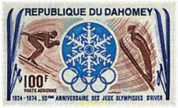 27464 MNH DAHOMEY 1974 1 JUEGOS OLIMPICOS INVIERNO. CHAMONIX 1924 - 50 ANIVERSARIO - Unused Stamps