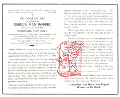 DP Emelia Van Poppel ° Stekene 1886 † 1959 X Dominicus Van Hoye // Windey De Block - Devotion Images