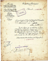 DOCUMENT POSTE JURA 1920 LETTRE MINISTERIELLE POSTES ET TELEGRAPHE DOLE PUIS LONS LE SAUNIER AUGMENTATION TRAITEMENT EMP - Historische Documenten