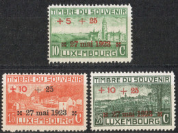 Luxemburg 1923 -Inauguration War Memorial 3 Values MNH - Ongebruikt