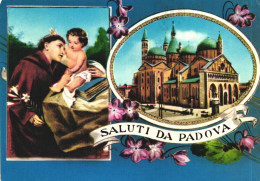 PADOVA, PADUA, VENETO, MULTIPLE VIEWS, SAINT, BABY JESUS, CHURCH, ARCHITECTURE, FLOWERS, ITALY, POSTCARD - Padova