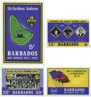37961 MNH BARBADOS 1972 4 JAMBOREE EN EL CARIBE - Barbades (1966-...)