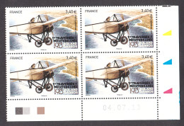 France - Coin Daté 04.07.13 Du PA N° 77 - Neuf ** - 100 Ans 1ère Traversée Méditerranée - Roland Garros - Aéreo