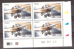 France - Coin Daté 04.07.13 Du PA N° 77 - Neuf ** - 100 Ans 1ère Traversée Méditerranée - Roland Garros - Airmail