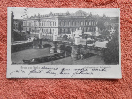 AK Gruss Berlin Schlossbrucke 1904 Stempel Bahnpost Zug Berlin- Gorliz - Other & Unclassified