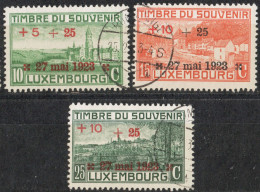 Luxemburg 1923 -Inauguration War Memorial 3 Values Cancelled - Usados