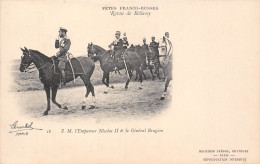 51-BETHENY-FÊTE FRANCO-RUSSE 1901- DEFILE DE L'ETAT-MAJOR S .M L'EMPEREUR NICOLAS II ET LE GENERALE BRUGERE - Autres & Non Classés