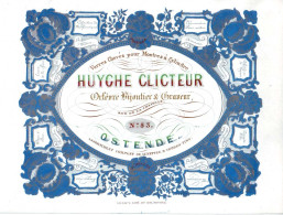 DE 1891 - Carte Porcelaine De Huyche Clicteur, Orfevre, Bijoutier & Graveur, Ostende, Imp Daveluy - Andere & Zonder Classificatie