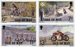 66319 MNH MAN 1977 70 ANIVERSARIO DE LAS CARRERAS TOURIST-TROPHY Y DEL ESCULTISMO - Isla De Man