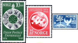 35510 MNH NORUEGA 1949 75 ANIVERSARIO DE LA UPU - Nuevos