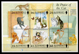 GUERNSEY-ALDERNEY Block 2, Bl.2 Mnh - Katzen, Cats, Chats, Leuchtturm, Lighthouse, Phare - GUERNESEY-AURIGNY - Alderney
