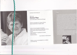 Denise Thys, Brugge 1926, 2000. Oud Onderwijzeres Oefenschool Brugge; Foto - Overlijden