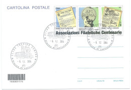 Italia 2014; FDC Associazioni Filateliche Centenarie. Codice A Barre In Basso A Sinistra. Intero Postale. - Entiers Postaux