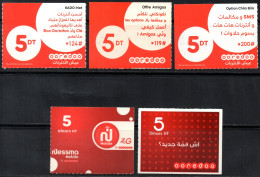 Cartes De Recharge Ooredoo -2 Images (Recto-Verso) -2 Scans - Tunisie