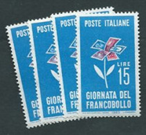 Italia 1963; Giornata Del Francobollo: 4 Francobolli. - 1961-70:  Nuovi