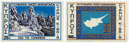 71718 MNH CHIPRE 1973 29 CONGRESO DE LA FEDERACION INTERNACIONAL DE ESQUI - Neufs