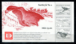 GRÖNLAND SD 75, 92, 138 Mnh Schwarzdruck - Wale, Whales, Baleines - GREENLAND / GROENLAND - Blocks & Kleinbögen