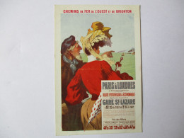 Cpa...illustrateur René Pean...affiche Publicitaire...chemin De Fer De L'Ouest Et De Brighton... - Sonstige & Ohne Zuordnung