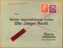 1937, Geschäftspapiere  Per Eilboten Ab BERLIN Nach Gera. Seltenes Porto - Covers & Documents