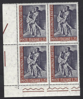 Italia 1968; San Luigi Gonzaga, 4° Centenario Della Nascita; Quartina Di Angolo Inferiore. - 1961-70: Mint/hinged