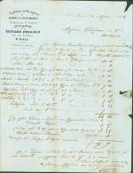 Expéditions Iles Anglaises Jersey & Guernesey Edouard Jugault St Malo CAD St Malo 2 MARS 1854 Taxe Tampon 25 - 1801-1848: Voorlopers XIX