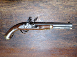 Réplique Ancienne De Pistolet De Cavalerie US à Silex - Harper's Ferry Modèle 1805-07 - TBE - Armi Da Collezione