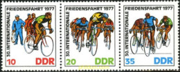 144041 MNH ALEMANIA DEMOCRATICA 1977 30 CARRERA CICLISTA INTERNACIONAL DE LA PAZ. VARSOVIA-BERLIN-PRAGA. - Neufs