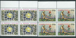 Italia 1977; Campagna Contro La Droga, Serie Completa. Quartine Di Bordo Superiore. - 1971-80: Mint/hinged