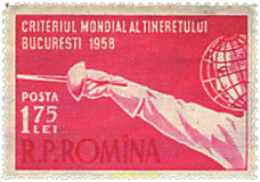 61875 MNH RUMANIA 1958 CRITERIUM MUNDIAL DE ESGRIMA. - Altri & Non Classificati