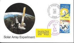 US Space Postcard 1984. Discovery STS-41D Launch. Solar Arrays Kapton - United States