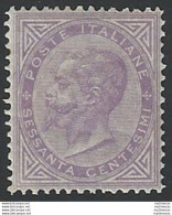1863-65 Italia VE II 60c. Lilla Londra Bc MNH Sassone N. L21 - Andere & Zonder Classificatie