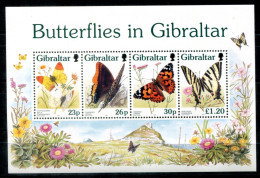 GIBRALTAR Block 28, Bl.28 Mnh - Schmetterlinge, Bizzerflies, Papillons - Gibraltar