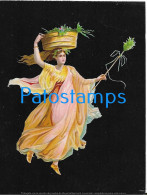 229008 ART ARTE WOMAN SENSUAL WITH BASKET NO POSTAL POSTCARD - Unclassified