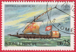 N° Yvert & Tellier 571 - Sao Tomé-et-Principe (1979) (Oblitéré) - Navigation Maritime - Caravelle ''Fusta'' - Sao Tome En Principe