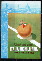 ITALIA REPUBBLICA ITALY REPUBLIC 18 05 1952 IN RICORDO DI ITALIA-INGHILTERRA CALCIO MAXI MAXIMUM CARD CARTOLINA CARTE - Cartas Máxima