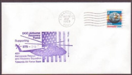 US Space Cover 1989. Discovery STS-29 Landing. Recovery Support DOD Airborne - United States