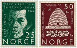 67956 MNH NORUEGA 1964 CENTENARIO DE LA ASOCIACION OBRERA DE OSLO - Nuevos