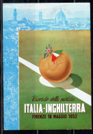 ITALIA REPUBBLICA ITALY REPUBLIC 18 05 1952 IN RICORDO DI ITALIA-INGHILTERRA CALCIO MAXI MAXIMUM CARD CARTOLINA CARTE - Maximumkaarten