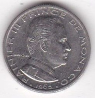 Monaco . 1/2 Franc 1965 Rainier III, En Nickel - 1960-2001 Francos Nuevos
