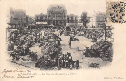 50-CHERBOURG- LA PLACE DU CHÂTEAU ET LE THEATRE - Cherbourg