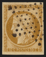 N°1, Cérès 10c Bistre-jaune, Oblitéré étoile De Paris, Signé A.BRUN - TB - 1849-1850 Cérès