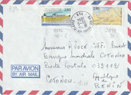 CAD 83  SIX FOURS LES PLAGES   / N° 2886  + N° 2891       POUR  COTONOU   REPUBLIQUE  DU  BENIN - Handstempel