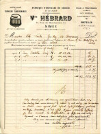 FACTURE.30.GARD.NIMES.CARNIERS CAMPAGNARD.FABRIQUE D'ARTICLES DE CHASSE.V.HÉBRARD 61 RUE DE MONTPELLIER. - Straßenhandel Und Kleingewerbe