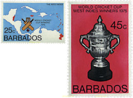 26723 MNH BARBADOS 1976 COPA DEL MUNDO DE CRICKET - Barbades (1966-...)